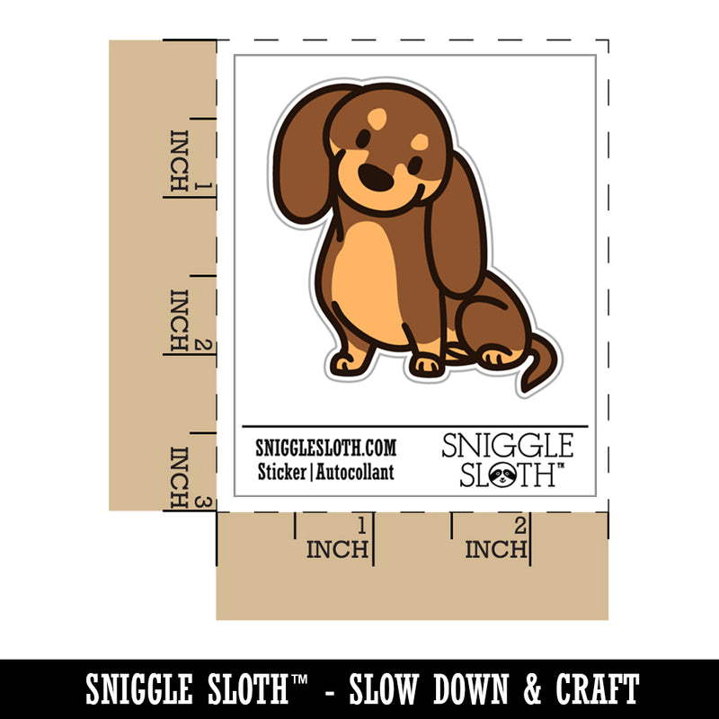 Dachshund Sitting Tilting Head Wiener Dog Waterproof Vinyl Phone Tablet Laptop Water Bottle Sticker Set - 5 Pack