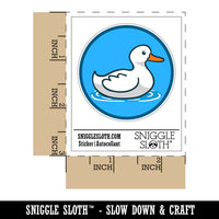 Delightful Duck Swimming on Water Waterproof Vinyl Phone Tablet Laptop Water Bottle Sticker Set - 5 Pack