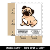 Pug Sitting Dog Waterproof Vinyl Phone Tablet Laptop Water Bottle Sticker Set - 5 Pack