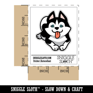 Siberian Husky Laying Down Dog Waterproof Vinyl Phone Tablet Laptop Water Bottle Sticker Set - 5 Pack