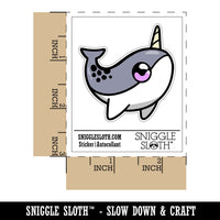 Sweet Kawaii Chibi Narwhal Waterproof Vinyl Phone Tablet Laptop Water Bottle Sticker Set - 5 Pack