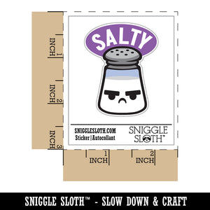 Kawaii Cute Salty Grumpy Salt Waterproof Vinyl Phone Tablet Laptop Water Bottle Sticker Set - 5 Pack