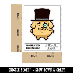 Weird Fancy Gentleman Dog Pup Top Hat Monocle Waterproof Vinyl Phone Tablet Laptop Water Bottle Sticker Set - 5 Pack