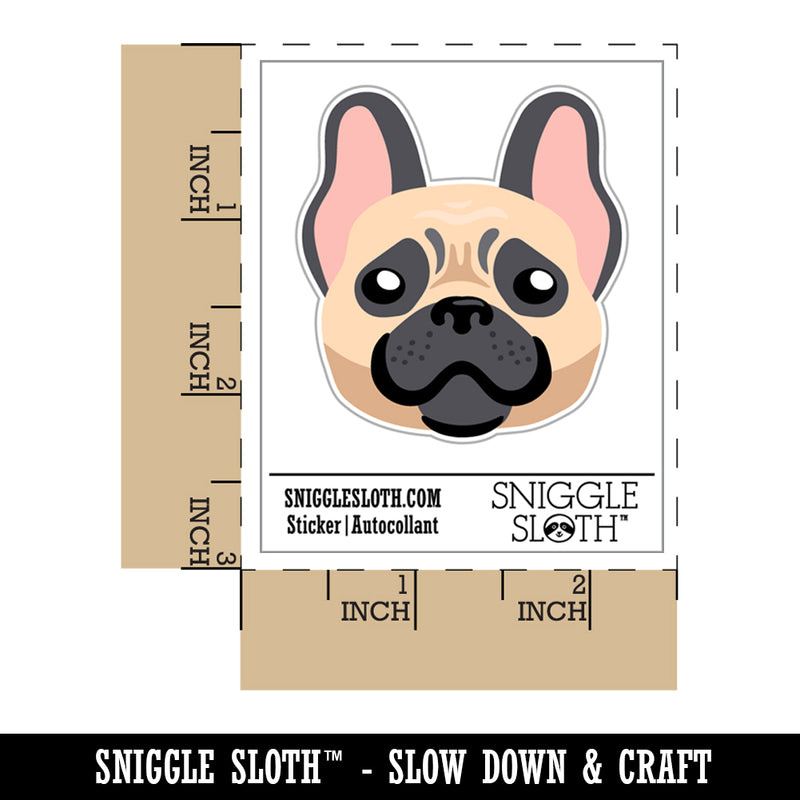 Happy French Bulldog Frenchie Dog Head Waterproof Vinyl Phone Tablet Laptop Water Bottle Sticker Set - 5 Pack