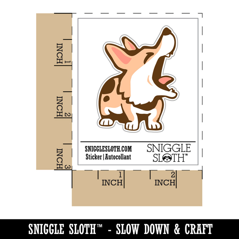 Barking Spotted Dog Corgi Waterproof Vinyl Phone Tablet Laptop Water Bottle Sticker Set - 5 Pack