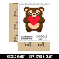 Cautious Bear with Heart in Hands Waterproof Vinyl Phone Tablet Laptop Water Bottle Sticker Set - 5 Pack