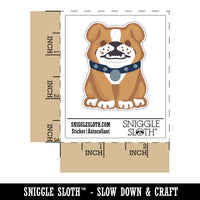 Smiling Bulldog Puppy Waterproof Vinyl Phone Tablet Laptop Water Bottle Sticker Set - 5 Pack