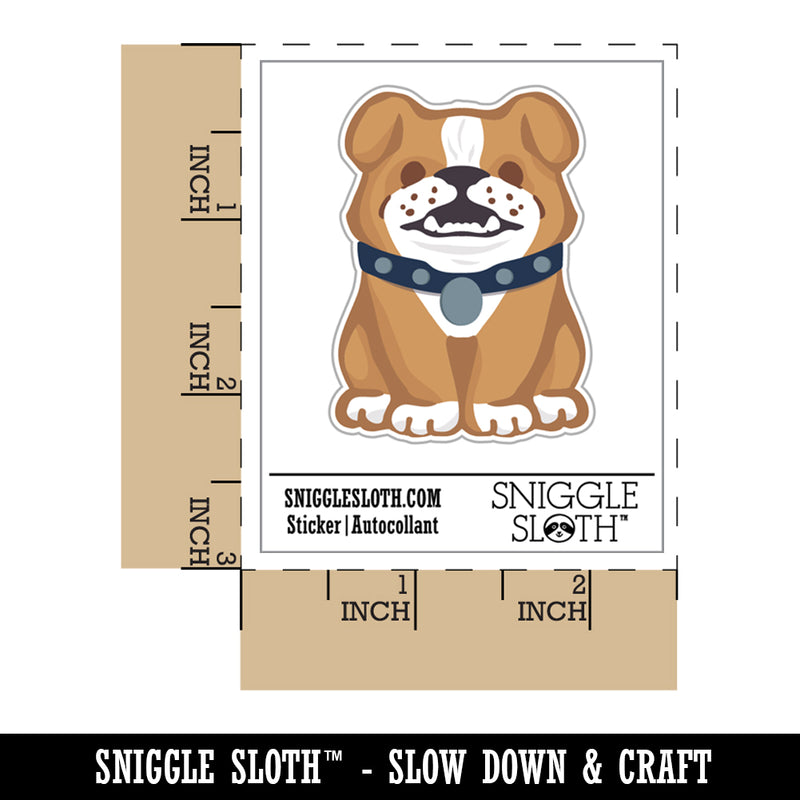 Smiling Bulldog Puppy Waterproof Vinyl Phone Tablet Laptop Water Bottle Sticker Set - 5 Pack