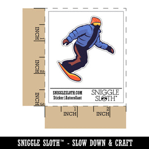 Snowboarder Carve Snow Waterproof Vinyl Phone Tablet Laptop Water Bottle Sticker Set - 5 Pack