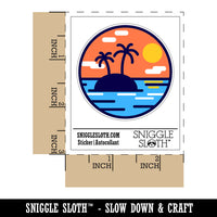 Deserted Island in Ocean Waterproof Vinyl Phone Tablet Laptop Water Bottle Sticker Set - 5 Pack