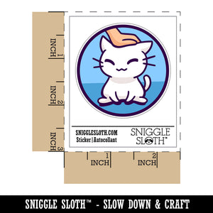 Satisfied Cat Kitty Headpat Waterproof Vinyl Phone Tablet Laptop Water Bottle Sticker Set - 5 Pack