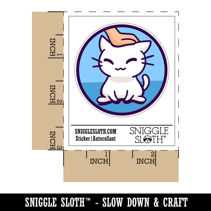 Satisfied Cat Kitty Headpat Waterproof Vinyl Phone Tablet Laptop Water Bottle Sticker Set - 5 Pack