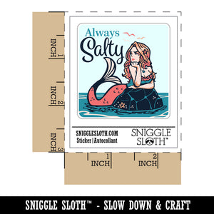 Always Salty Grumpy Beautiful Mermaid Waterproof Vinyl Phone Tablet Laptop Water Bottle Sticker Set - 5 Pack