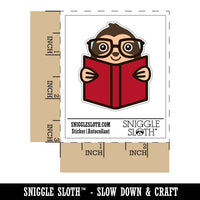 Sloth Reading Book Waterproof Vinyl Phone Tablet Laptop Water Bottle Sticker Set - 5 Pack