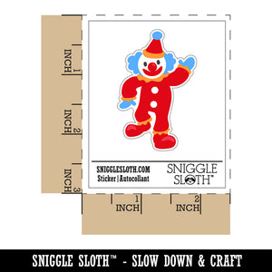 Waving Clown Circus Carnival Waterproof Vinyl Phone Tablet Laptop Water Bottle Sticker Set - 5 Pack