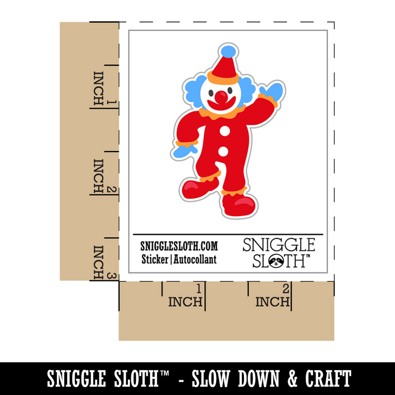 Waving Clown Circus Carnival Waterproof Vinyl Phone Tablet Laptop Water Bottle Sticker Set - 5 Pack