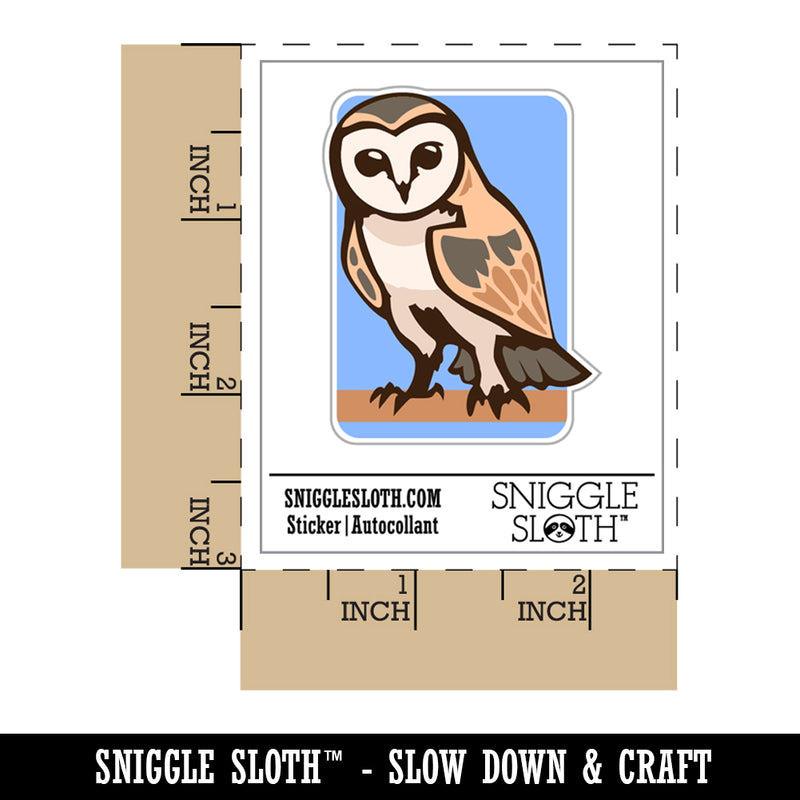 Inquisitive Barn Owl Waterproof Vinyl Phone Tablet Laptop Water Bottle Sticker Set - 5 Pack