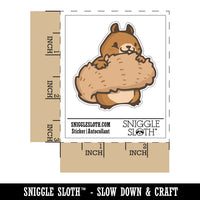 Shy Squirrel Hiding Behind Tail Waterproof Vinyl Phone Tablet Laptop Water Bottle Sticker Set - 5 Pack