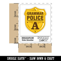 Grammar Police Badge Waterproof Vinyl Phone Tablet Laptop Water Bottle Sticker Set - 5 Pack