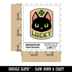 Lucky Black Cat with Clover Waterproof Vinyl Phone Tablet Laptop Water Bottle Sticker Set - 5 Pack