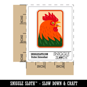 Rooster Chicken Portrait Waterproof Vinyl Phone Tablet Laptop Water Bottle Sticker Set - 5 Pack