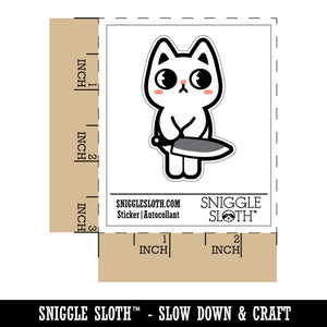 Cute Pocket Cat with Knife Waterproof Vinyl Phone Tablet Laptop Water Bottle Sticker Set - 5 Pack