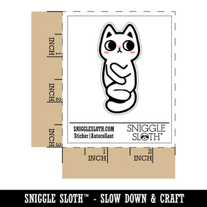 Shy Pocket Cat Hiding Waterproof Vinyl Phone Tablet Laptop Water Bottle Sticker Set - 5 Pack