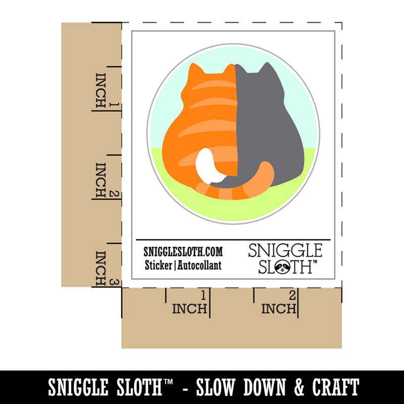 Pair of Cuddling Cats Waterproof Vinyl Phone Tablet Laptop Water Bottle Sticker Set - 5 Pack