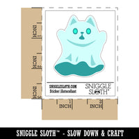 Spooky Ghost Cat Halloween Waterproof Vinyl Phone Tablet Laptop Water Bottle Sticker Set - 5 Pack