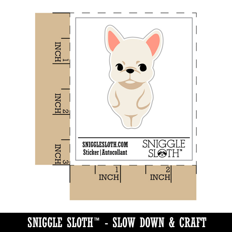 Standing French Bulldog Puppy Frenchie Waterproof Vinyl Phone Tablet Laptop Water Bottle Sticker Set - 5 Pack