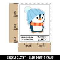 Cute Penguin with Big Hat Beanie Waterproof Vinyl Phone Tablet Laptop Water Bottle Sticker Set - 5 Pack