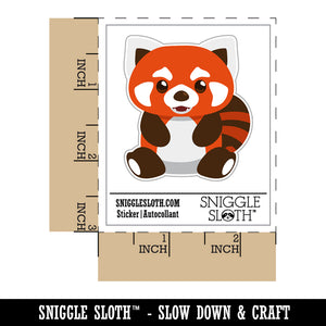 Adorable Red Panda Sitting Waterproof Vinyl Phone Tablet Laptop Water Bottle Sticker Set - 5 Pack