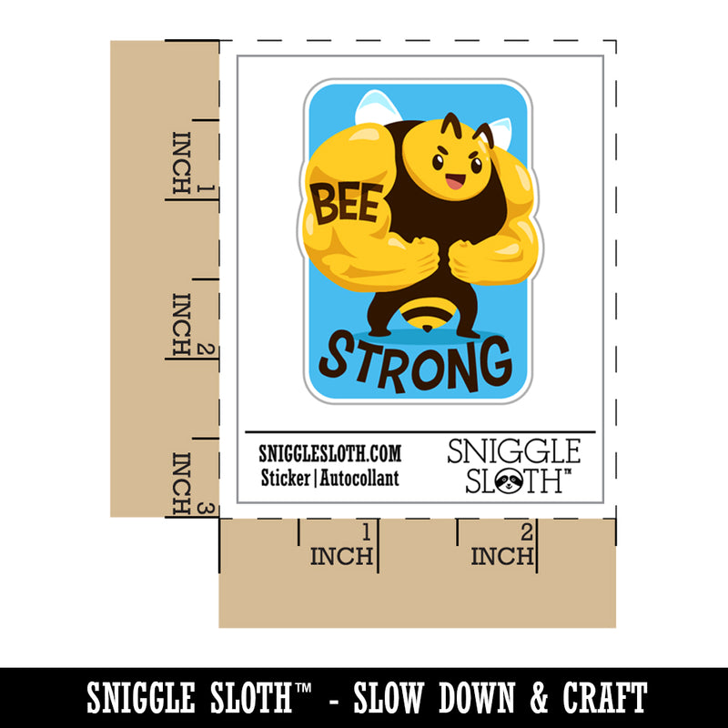 Buff Bee Strong Funny Waterproof Vinyl Phone Tablet Laptop Water Bottle Sticker Set - 5 Pack