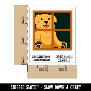 Dog Staring Out Window Waterproof Vinyl Phone Tablet Laptop Water Bottle Sticker Set - 5 Pack