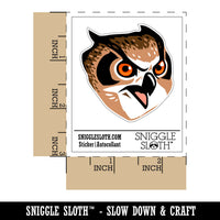 Fierce Horned Owl Head Waterproof Vinyl Phone Tablet Laptop Water Bottle Sticker Set - 5 Pack