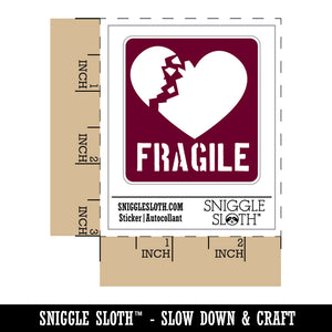 Fragile Broken Heart Waterproof Vinyl Phone Tablet Laptop Water Bottle Sticker Set - 5 Pack