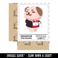 Gentleman Pug with Tuxedo Bowtie Waterproof Vinyl Phone Tablet Laptop Water Bottle Sticker Set - 5 Pack