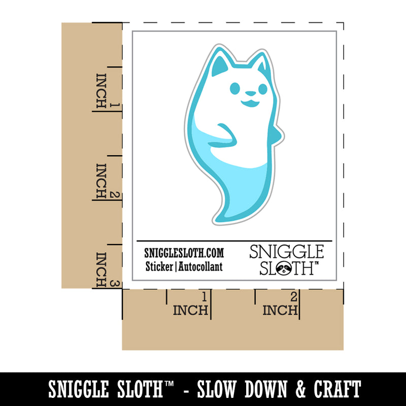 Ghost of Cute Cat Kitten Waterproof Vinyl Phone Tablet Laptop Water Bottle Sticker Set - 5 Pack