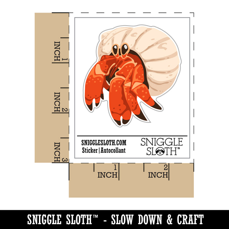 Groovy Hermit Crab on Beach Waterproof Vinyl Phone Tablet Laptop Water Bottle Sticker Set - 5 Pack