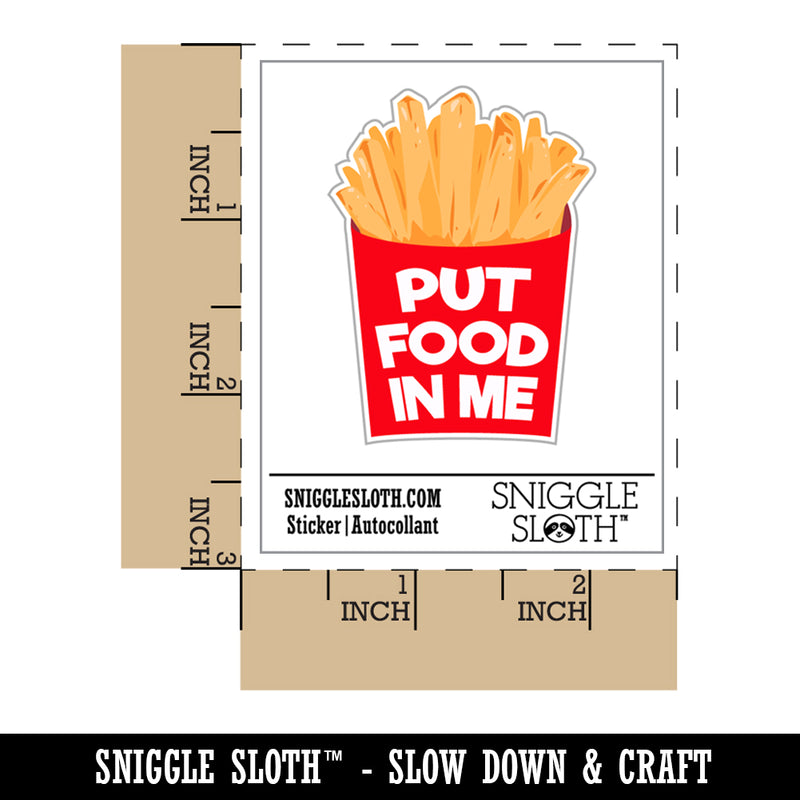 Put Food In Me French Fries Waterproof Vinyl Phone Tablet Laptop Water Bottle Sticker Set - 5 Pack