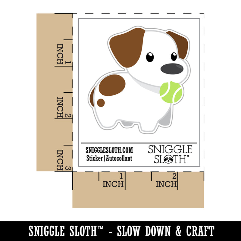 Tennis Ball Jack Russell Terrier Dog Puppy Waterproof Vinyl Phone Tablet Laptop Water Bottle Sticker Set - 5 Pack