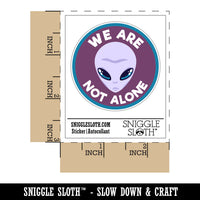 We Are Not Alone Gray Alien Head Waterproof Vinyl Phone Tablet Laptop Water Bottle Sticker Set - 5 Pack