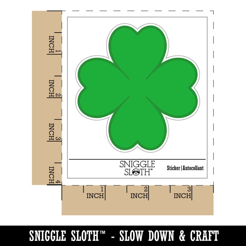 Four Leaf Clover Lucky Solid Waterproof Vinyl Phone Tablet Laptop Water Bottle Sticker Set - 5 Pack