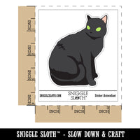 Cat Sitting Side Profile Solid Waterproof Vinyl Phone Tablet Laptop Water Bottle Sticker Set - 5 Pack