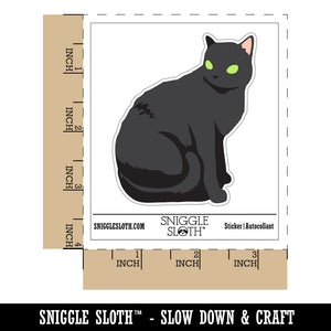 Cat Sitting Side Profile Solid Waterproof Vinyl Phone Tablet Laptop Water Bottle Sticker Set - 5 Pack