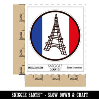 Eiffel Tower Paris France Doodle Waterproof Vinyl Phone Tablet Laptop Water Bottle Sticker Set - 5 Pack