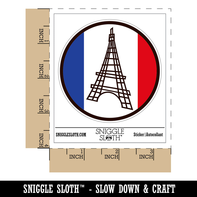 Eiffel Tower Paris France Doodle Waterproof Vinyl Phone Tablet Laptop Water Bottle Sticker Set - 5 Pack