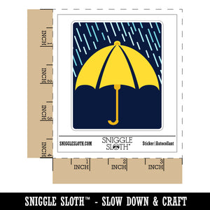 Rainy Day Umbrella Waterproof Vinyl Phone Tablet Laptop Water Bottle Sticker Set - 5 Pack