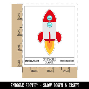 Rocket Ship Doodle Waterproof Vinyl Phone Tablet Laptop Water Bottle Sticker Set - 5 Pack