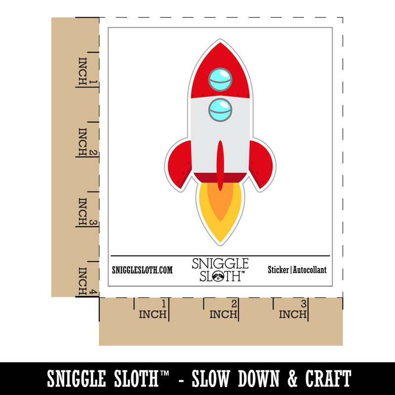 Rocket Ship Doodle Waterproof Vinyl Phone Tablet Laptop Water Bottle Sticker Set - 5 Pack